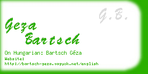 geza bartsch business card